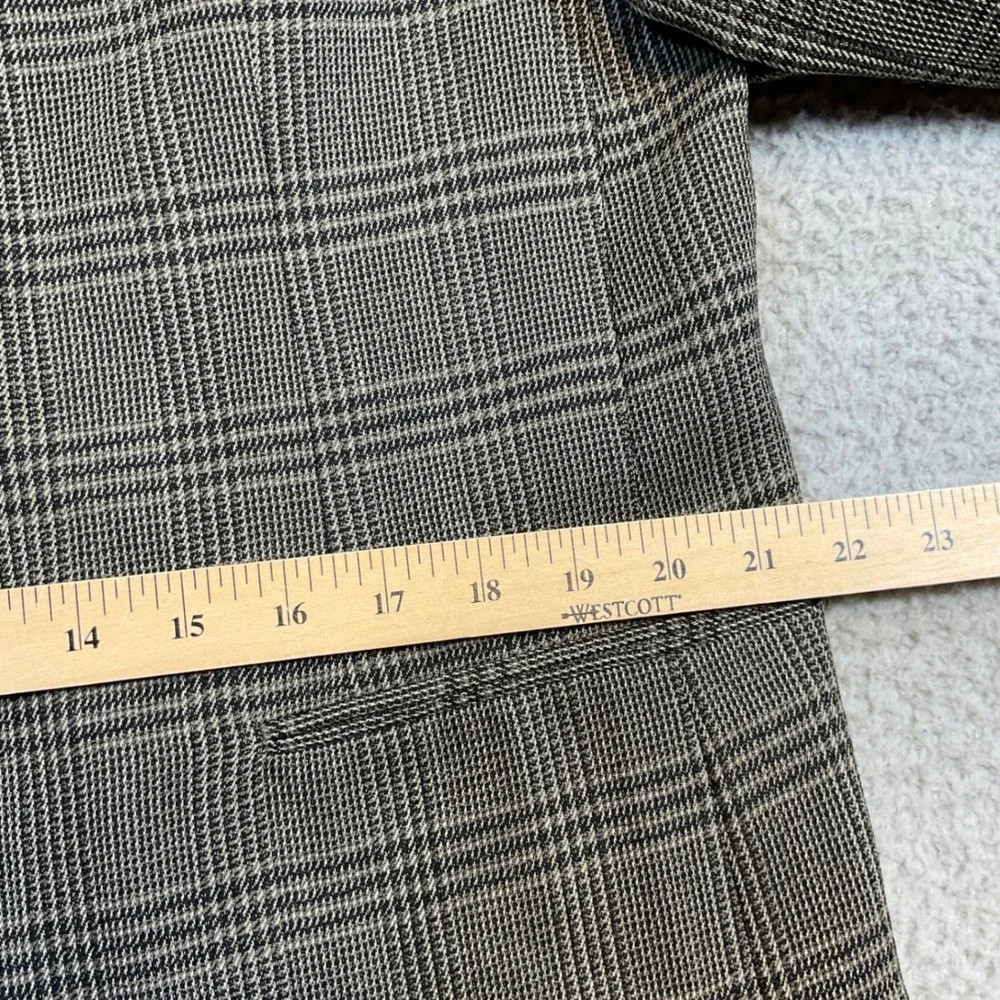 Pierre Cardin Blazer‎ Mens 42R Brown Glen Plaid Excellent Two Button Sport Coat